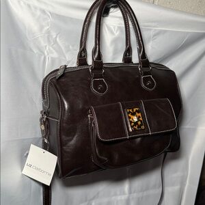 Liz Claiborne Dark Brown Leather Briefcase. Like new